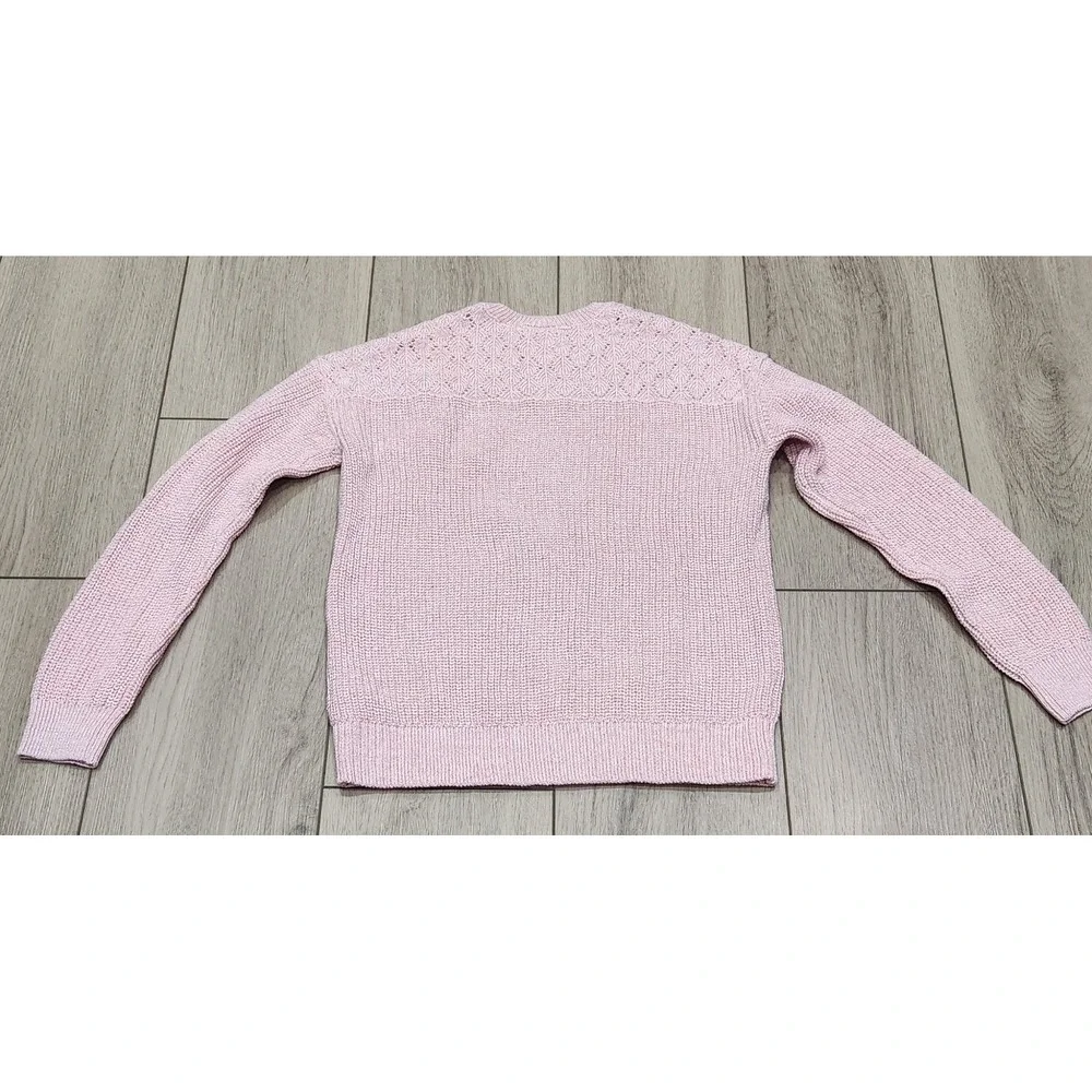 Girls Cable‎ Knit Fringe Sweater Light Pink Size 7/8 The Children's Place